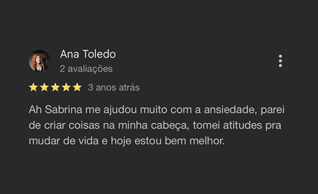 Depoimento Google Sabrina 14