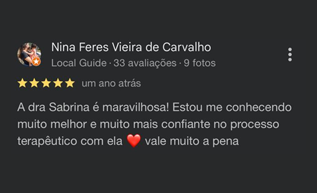 Depoimento Google Sabrina 5